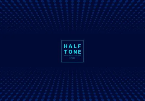 Abstract of light dot pattern halftone design concept dark blue background wi Illustrazione stock