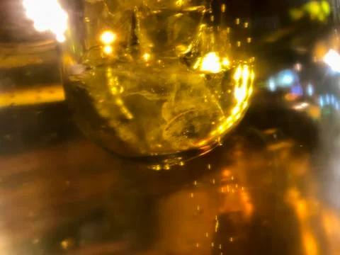 Abstract light effect of close up beer tubes with beautiful bubbles in high m Stock Photos