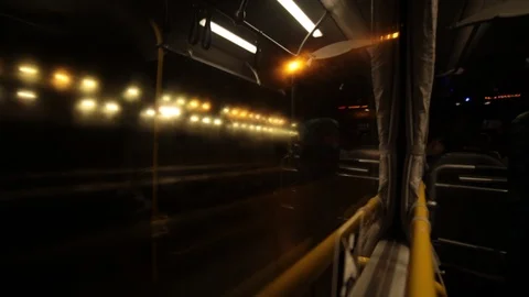 Abstract light effects from bus window Stock Footage 97172963