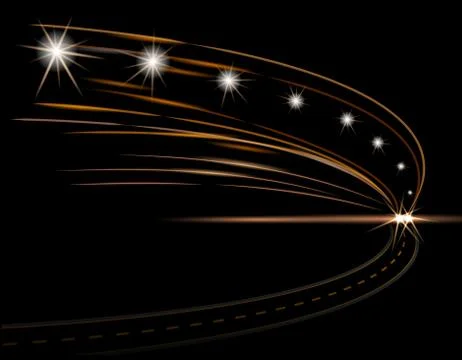 Abstract light effects. Car headlight. Road, street, expressway. illustration Stock Illustration