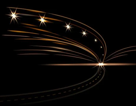 Abstract light effects. Car lights. Road, street, highway, expressway. illust Stock Illustration
