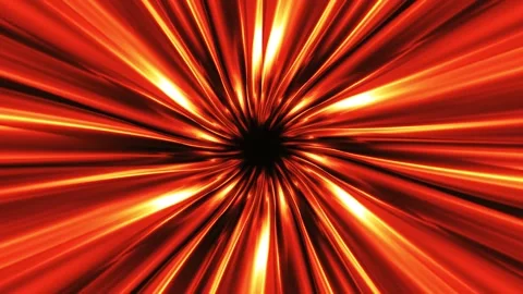 Abstract light explosion: bright red-orange and golden rays converge into Vídeos de archivo 329031959