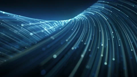 Abstract Light Fiber Strings Flowing Background Loop Stock Footage 165611991