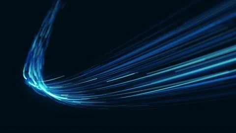 Abstract Light Fiber Strings Flowing Background Stock Footage 223129612