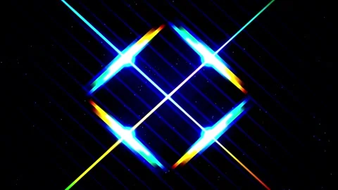 Abstract light flares forming a dynamic cross pattern against a dark backdrop Stock-Footage 345949009