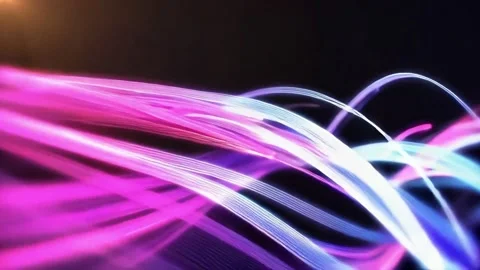 Abstract Light Flow – Cinematic Glowing Ribbons in Dark Space - Ai Generated Stock Footage 306224911