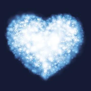 Abstract light glowing heart background Stock Illustration