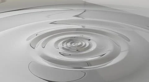 Abstract light gray background circles on water reflection glitter. 3d render Illustrazione stock