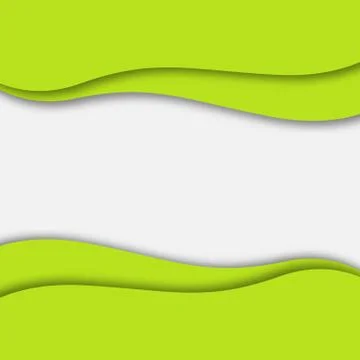 Abstract light green background. Paper cut style with shadow. Space for text Stock Illustration