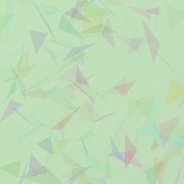 Abstract light green background with scattered colorful translucent triangl.. Stock Illustration