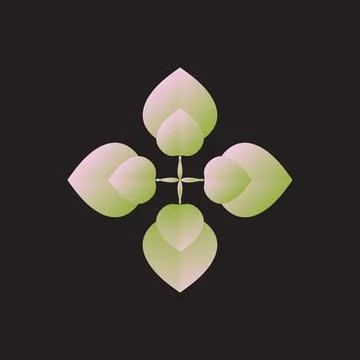 Abstract Light Green Leaf Geometric Logo Icon Stock Illustration