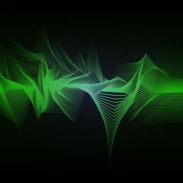 Abstract light green pointy waves graphic design background image Stock Illustration