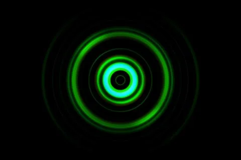 Abstract light green ring with sound waves oscillating background Stock Illustration