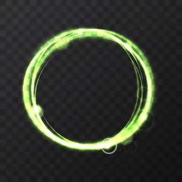 Abstract light green vector circle on transparent background. Round shining Stock Illustration
