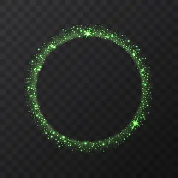 Abstract light green vector circle on transparent background. Round shining Stock Illustration