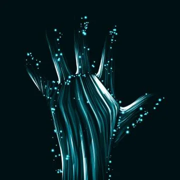 Abstract light hand Stock Illustration