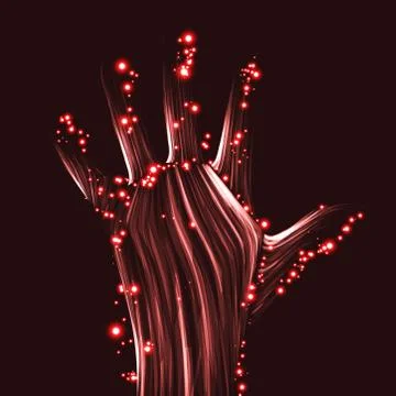 Abstract light hand Stock Illustration