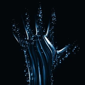 Abstract light hand Stock Illustration