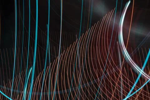Abstract light line background.Light trails on dark background. Stock Illustration