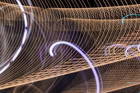Abstract light line background.Light trails on dark background. Stock Photos