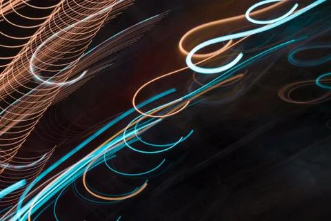 Abstract light line background.Light trails on dark background. Stock Photos