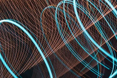 Abstract light line background.Light trails on dark background. Stock Photos