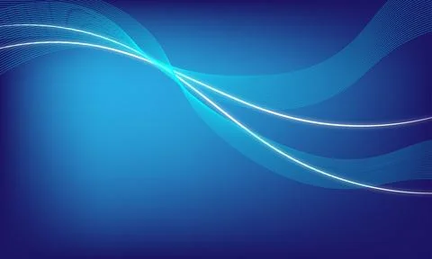 Abstract light line wave on blue gardient color background. 스톡 일러스트