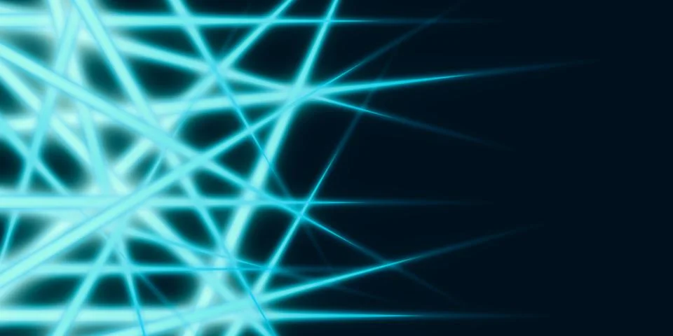 Abstract light lines glowing lines on a dark background 3D illustration Stock Illustration