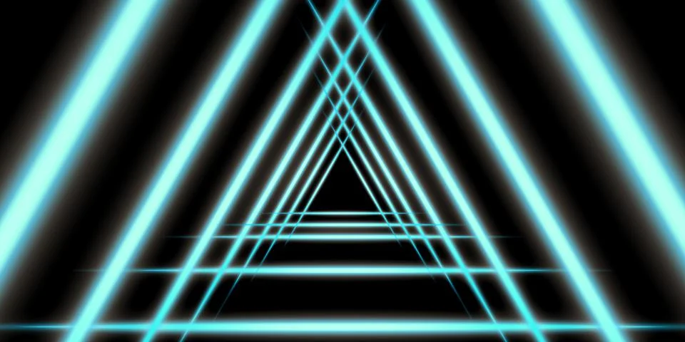 Abstract light lines glowing lines on a dark background 3D illustration Stock Illustration