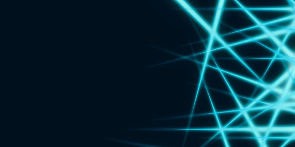 Abstract light lines glowing lines on a dark background 3D illustration Stock Illustration