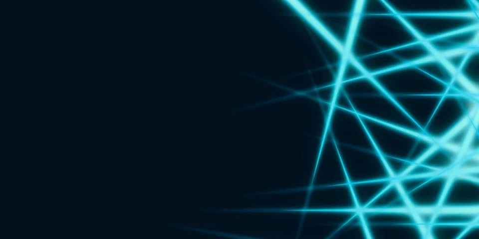 Abstract light lines glowing lines on a dark background 3D illustration Stockillustratie