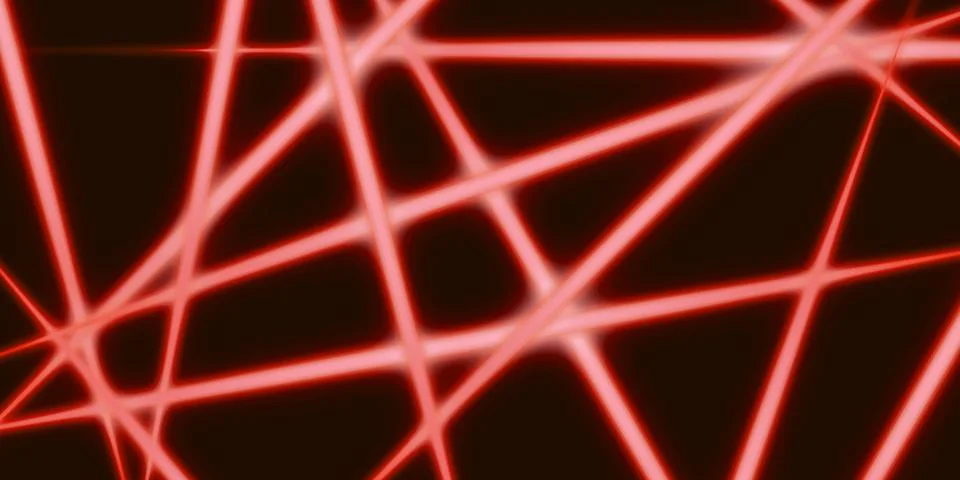 Abstract light lines glowing lines on a dark background 3D illustration Stockillustratie