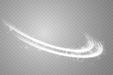 Abstract light lines of movement and speed with white color glitters. Light Illustrazione stock