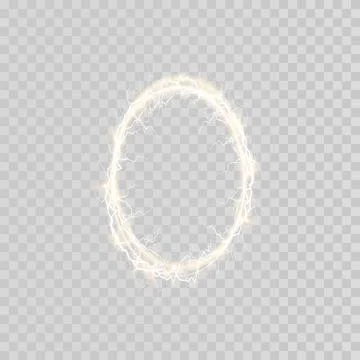 Abstract light lines of movement and speed in gold color. Light everyday glowing Stock-Illustration