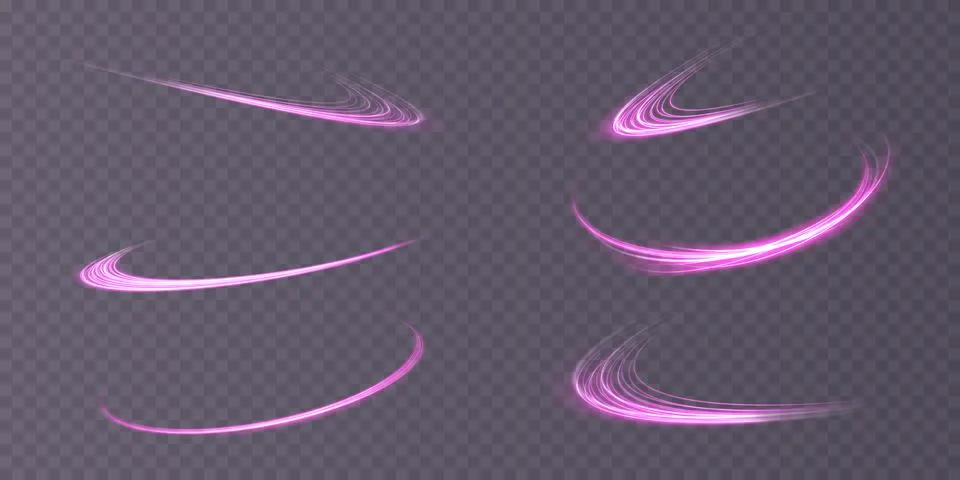 Abstract light lines of movement and speed in purple. Light everyday glowing Stockillustratie