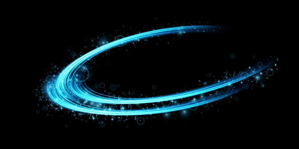 Abstract light lines of movement and speed in blue. Light everyday glowing Stockillustratie