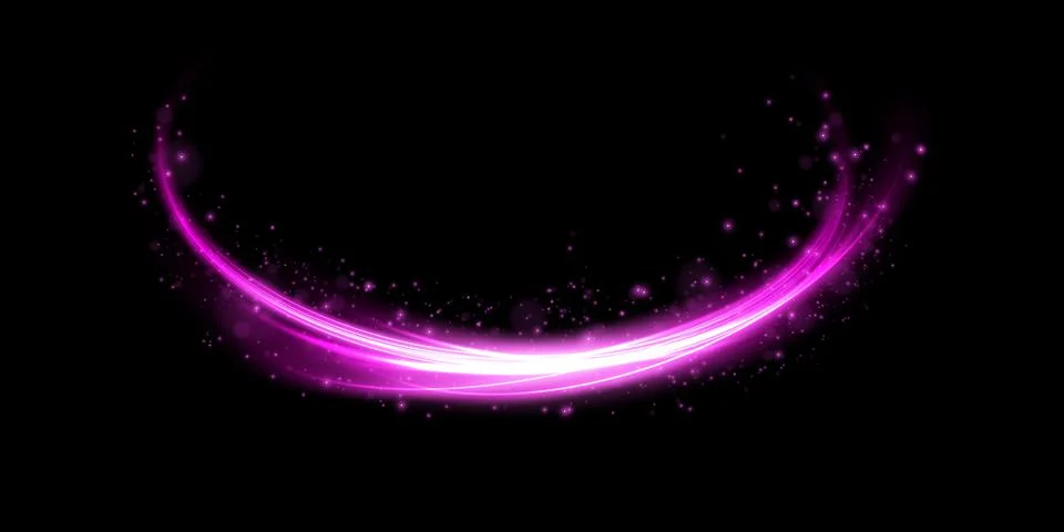 Abstract light lines of movement and speed with purple color sparkles. Light Stock-Illustration