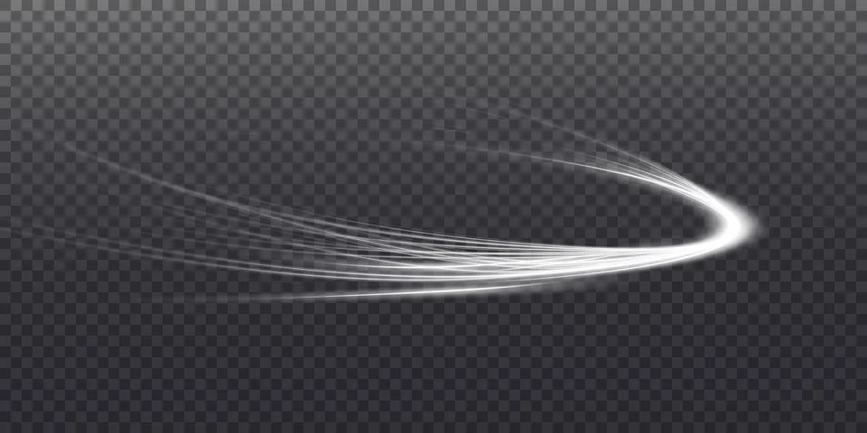 Abstract light lines of movement and speed in white. Light everyday glowing イラスト素材