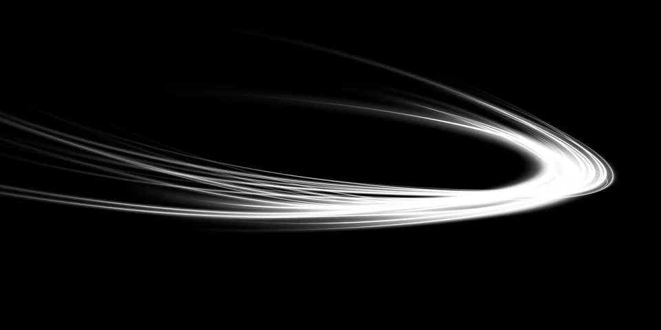 Abstract light lines of movement and speed in white. Light everyday glowing Illustrazione stock