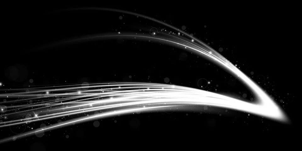 Abstract light lines of movement and speed in white. Light everyday glowing Stock-Illustration