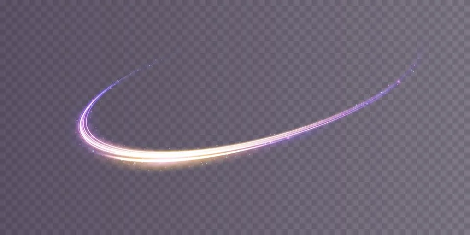 Abstract light lines of movement and speed with white color glitters. Light Illustrazione stock