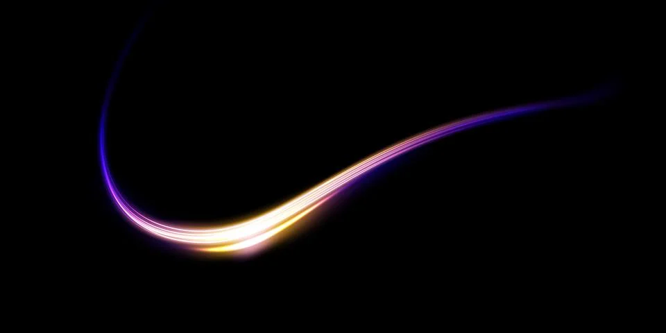 Abstract light lines of movement and speed with purple color