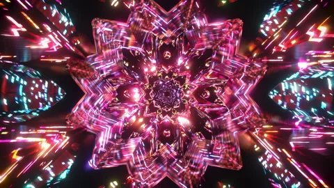 Abstract light love peace color trance with bright neon bloom loop vj trippy Stock Footage
