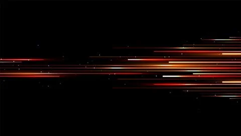 Abstract light motion background with glowing red orange yellow lines on bl.. Stock-Illustration
