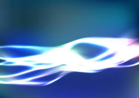 Abstract, light motion, smooth wave blue background vector illustration Stock Illustration