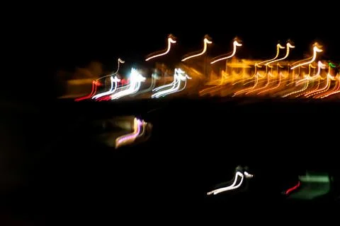 Abstract light movements at night for background and concept 스톡 사진