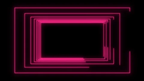 Abstract light neon frame on black background. laser show looped animation Stock Footage 124218878