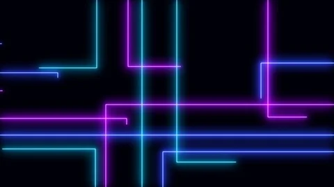Abstract light neon frame on black background. laser show looped animation Stock Footage 124218968