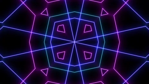 Abstract light neon frame on black background. laser show looped animation Stock Footage 124218990