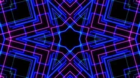 Abstract light neon frame on black background. laser show looped animation Stock Footage 124219057